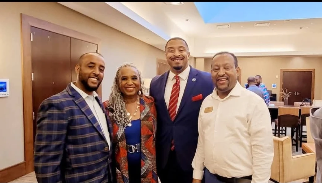 Chamber members at a networking reception